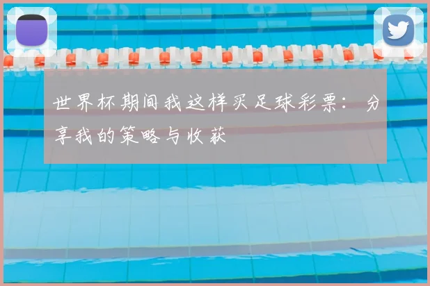 世界杯期间我这样买足球彩票:分享我的策略与收获